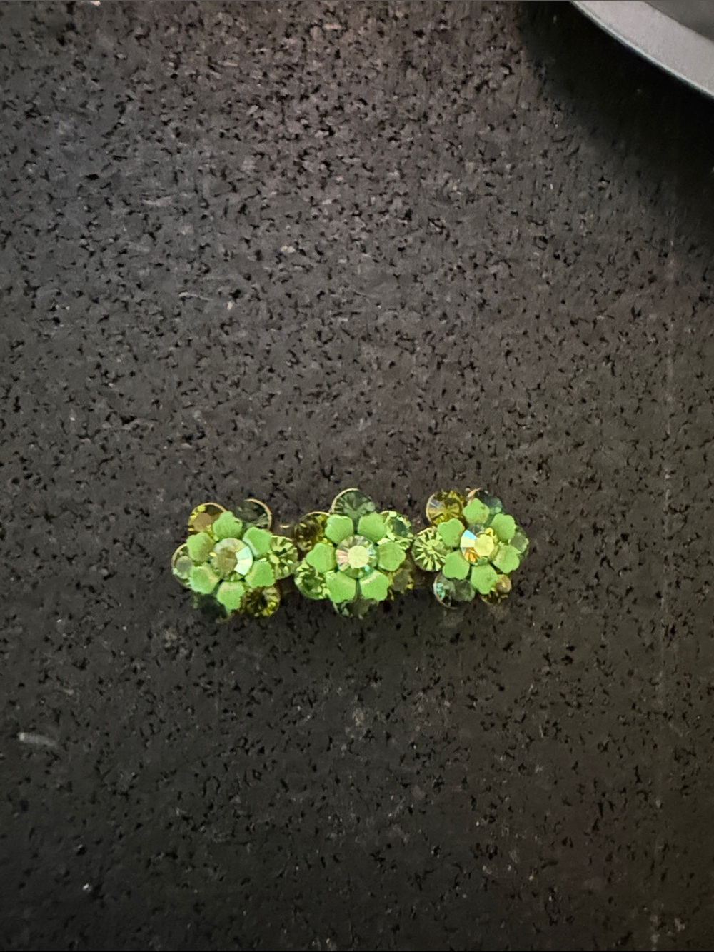 Authentic Michal negrin green Crystal Floral Barrette Hair Clip